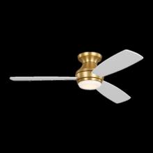 Visual Comfort & Co. Fan Collection 3IKR52BBSD - Ikon 52 Hugger LED Ceiling Fan in Burnished Brass with Matte White Blades and Light Kit