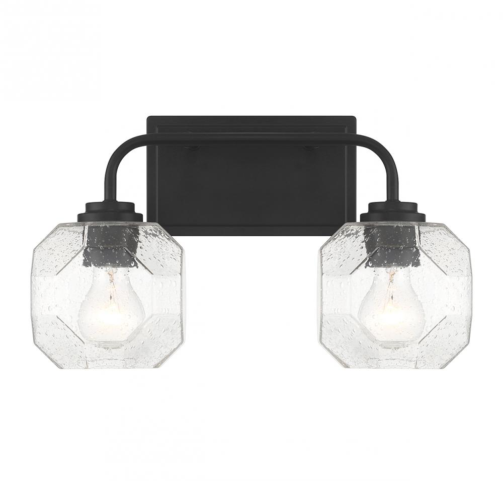 Baldwin 2-Light Bathroom Vanity Light in Matte Black