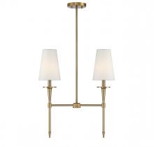 Lighting One US V6-L1-5607-2-322 - Trundle 2-Light Linear Chandelier in Warm Brass
