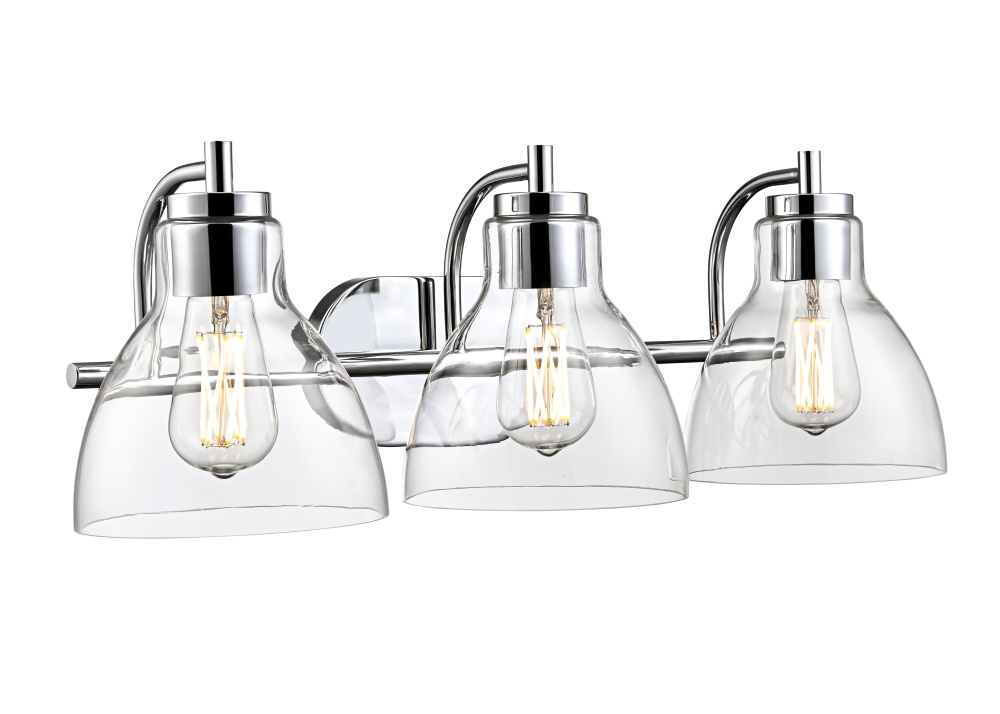 Knightsdale 25.25" 3-Light Vanity - Chrome