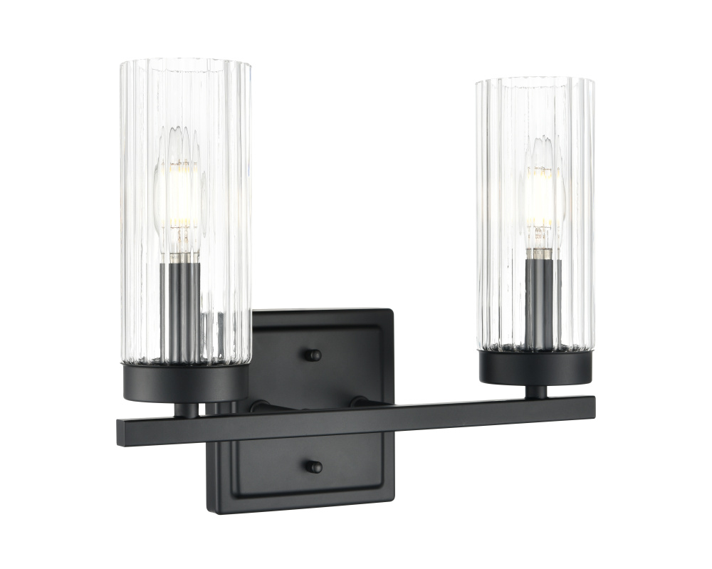 Iversen 12.5" Wide 2-Light Vanity - Matte Black