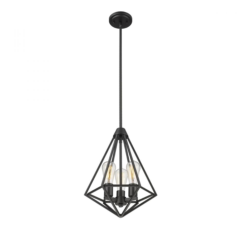 Dawes 3-Light Pendant light Matte Black