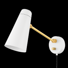 Mitzi by Hudson Valley Lighting HL598201-AGB/SWH - Alex Plug-In Sconce