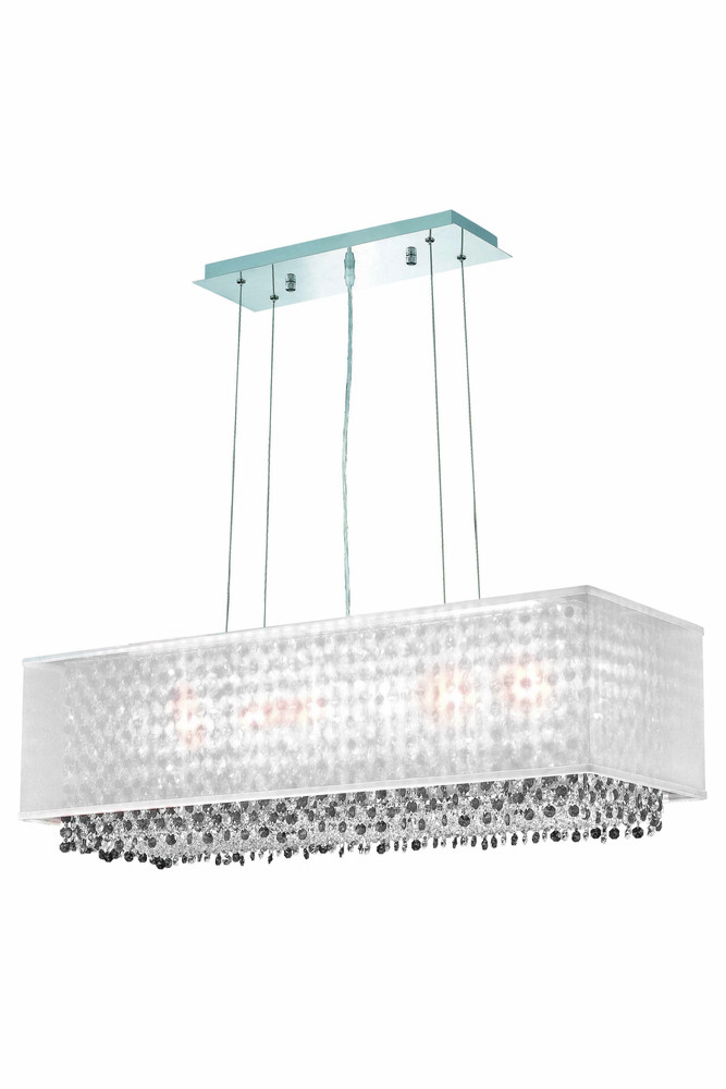 1691 Moda Collection Hanging Fixture w/ Silver Fabric Shade L34in W12in H11in Lt:5 Chrome Finish (Ro