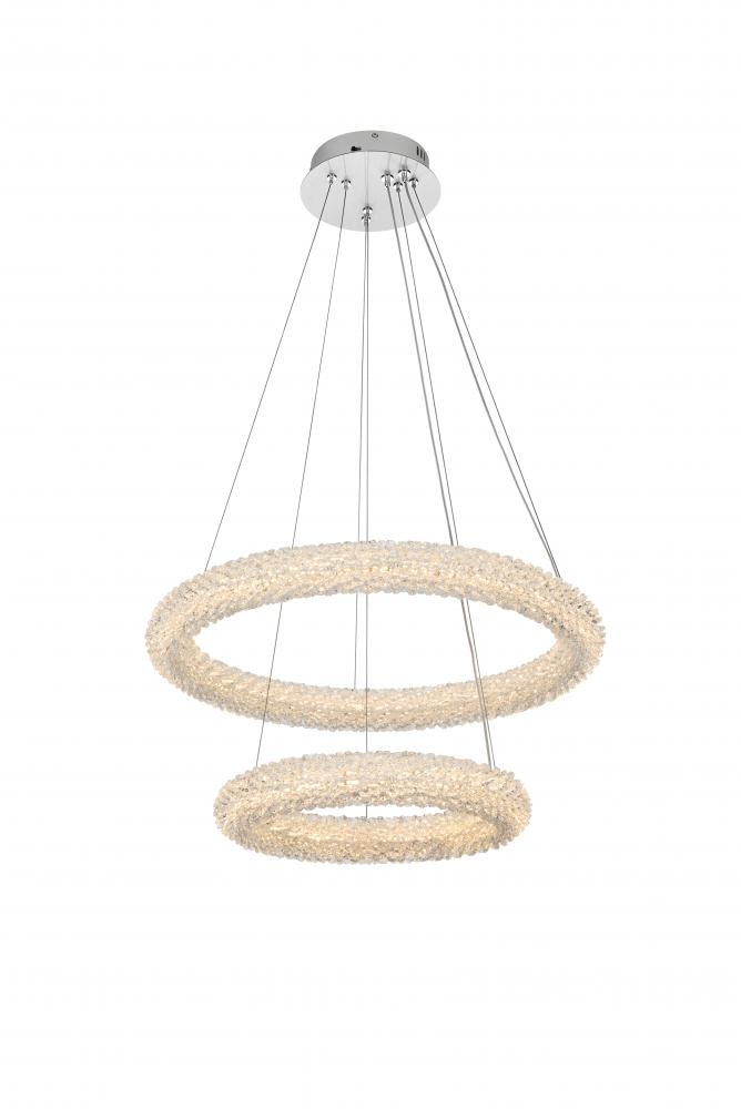 Bowen 24 inch Adjustable LED Chandelier in Chrome