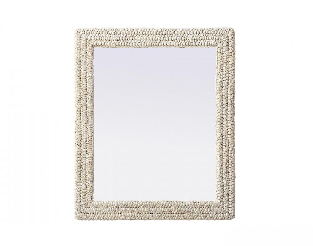 Jute Rope Mirror 30''x36'' Linen White