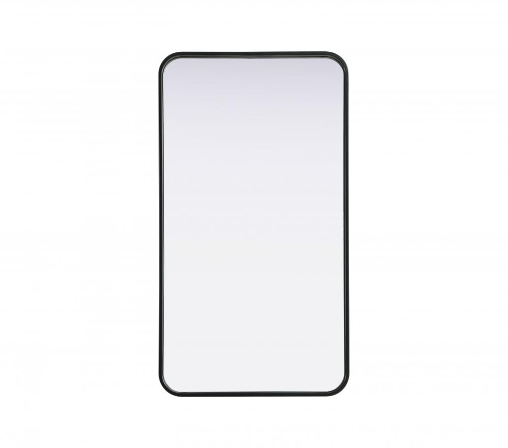 R Corner Mirror 20"x36"x2" Black