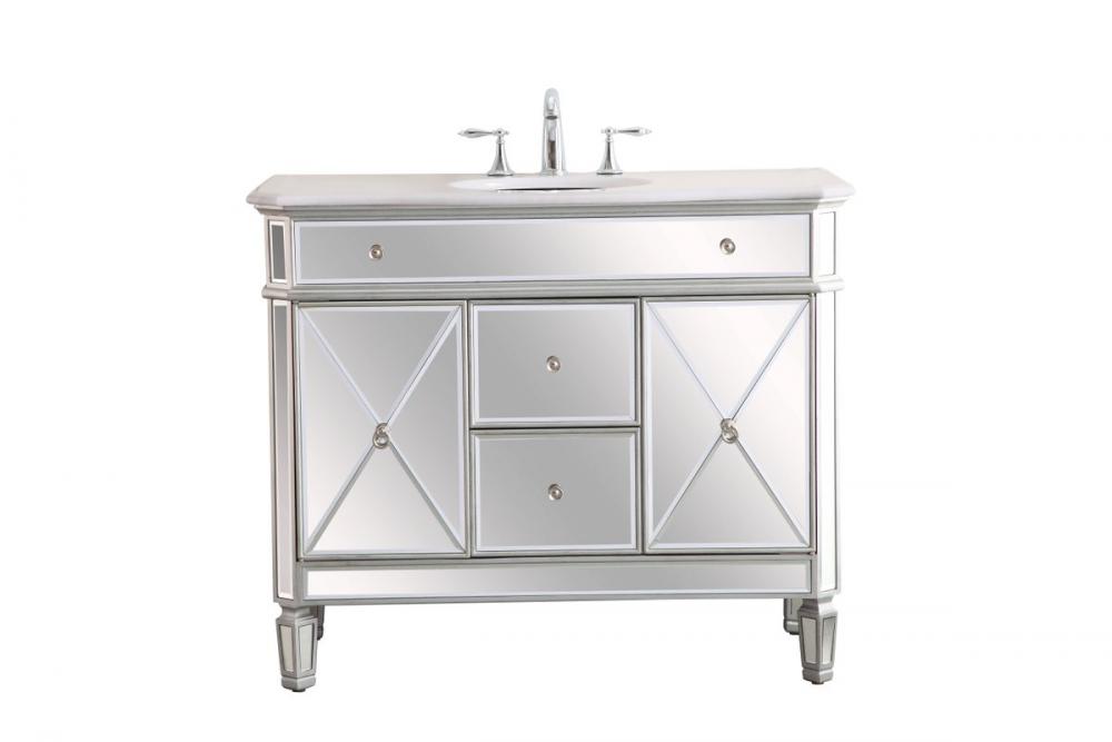 42 in. Single Bathroom Vanity set in  antique silver