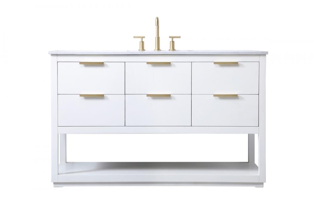 Vanity Cabinet 5Dw 54x22x34 White
