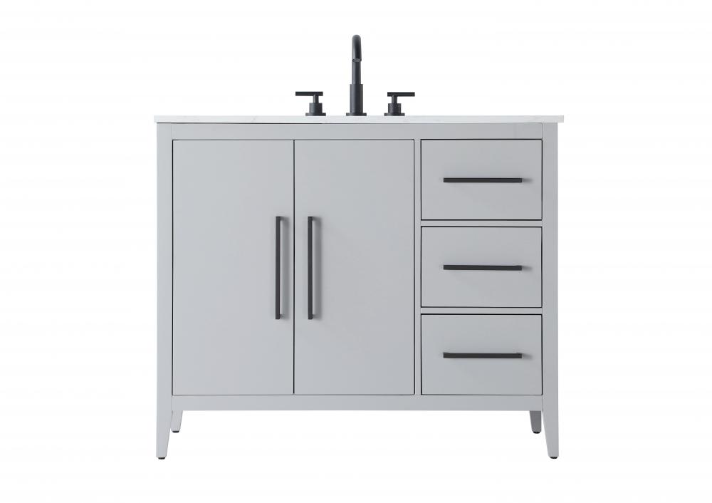 Vanity Cabinet 2Dr 3Dw 42x21.5x35 Grey