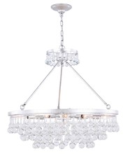 Elegant 1509D34SL - Bettina 4 light Silver Leaf Pendant Clear Royal Cut Crystal