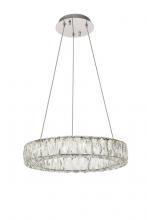 Elegant 3503D17C - Monroe Integrated LED chip light Chrome Pendant Clear Royal Cut Crystal