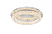 Elegant 3800F22C - Bowen Flush Mount D22" H5.5" LED 28W DIM 3CCT  Chrome