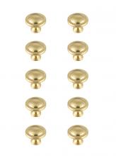 Elegant KB2007-GD-10PK - Garlande 1.2" Diameter Brushed Gold Mushroom Knob Multipack (Set of 10)