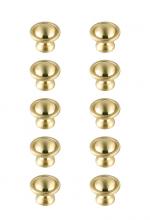 Elegant KB2008-GD-10PK - Kadea 1.2" Diameter Brushed Gold Mushroom Knob Multipack (Set of 10)