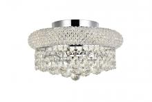 Elegant V1800F12C/RC - Primo 4 light Chrome Flush Mount Clear Royal Cut Crystal