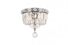 Elegant V2528F8C/RC - Tranquil 2 light Chrome Flush Mount Clear Royal Cut Crystal