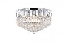 Elegant V8949F20C/RC - Corona 9 light Chrome Flush Mount Clear Royal Cut Crystal