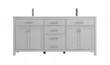 Elegant VF23372DGR - Vanity Cabinet 4dr 3dw W72"xD22"xH34" Grey