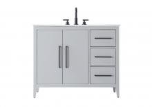Elegant VF29342GR - Vanity Cabinet 2Dr 3Dw 42x21.5x35 Grey