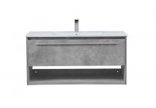 Elegant VF43040CG - 40 inch  Single Bathroom Floating Vanity in Concrete Grey