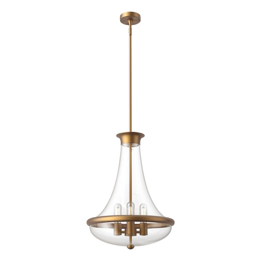 Marcel 18-in Aged Gold 4 Lights Pendant