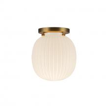 Alora Lighting SF579107BGGR - Cherise 7-in Brushed Gold/Glossy Ribbed Opal Glass Socket Semi-Flush Mount