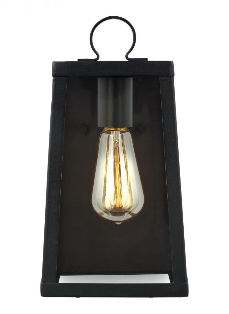 Marinus modern 1-light LED outdoor exterior small wall lantern sconce in black Finish