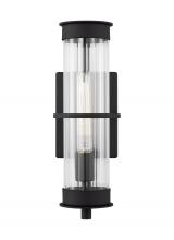 Visual Comfort & Co. Studio Collection 8626701EN7-12 - Alcona transitional 1-light LED outdoor exterior medium wall lantern in black Finish