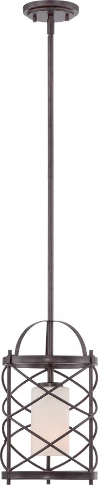 Ginger; 1 Light; Mini Pendant with Etched Opal Glass