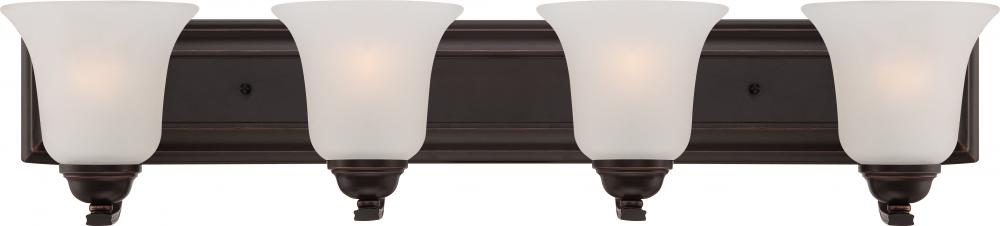 Elizabeth - 4 Light Vanity with Frosted Glass - Sudbury Bronze Finish