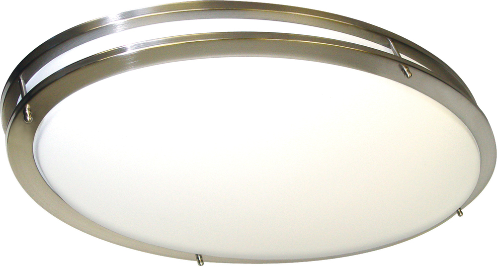 Glamour LED - 32" - Oval Flush with White Acrylic Lens - Brushed Nickel Finish