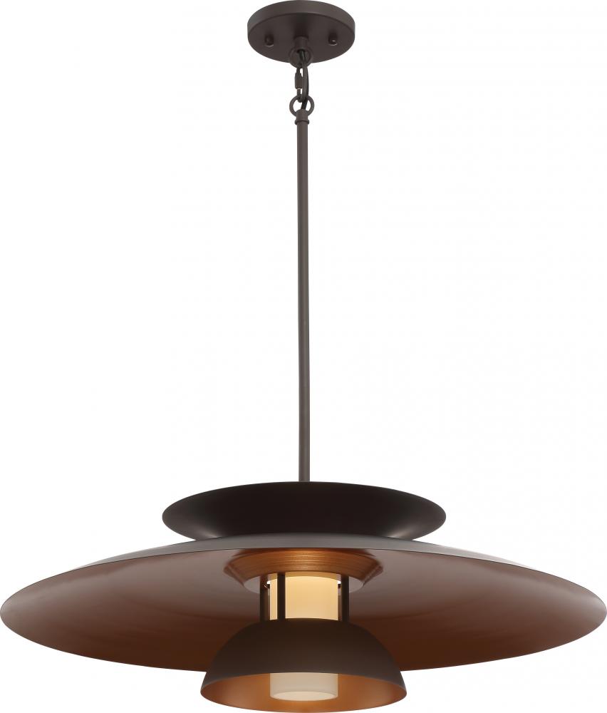 Atom; Large LED Pendant with Cream Glass