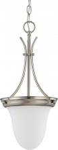 Nuvo 60/3259 - 1 Light - 10" Pendant with Frosted White Glass - Brushed Nickel Finish