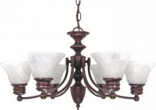 Nuvo 60/358 - Empire - 6 Light Chandelier with Alabaster Glass - Old Bronze Finish