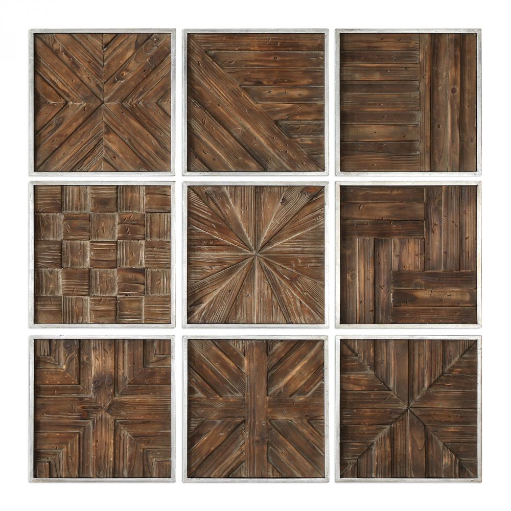 Uttermost Bryndle Rustic Wooden Squares Set/9