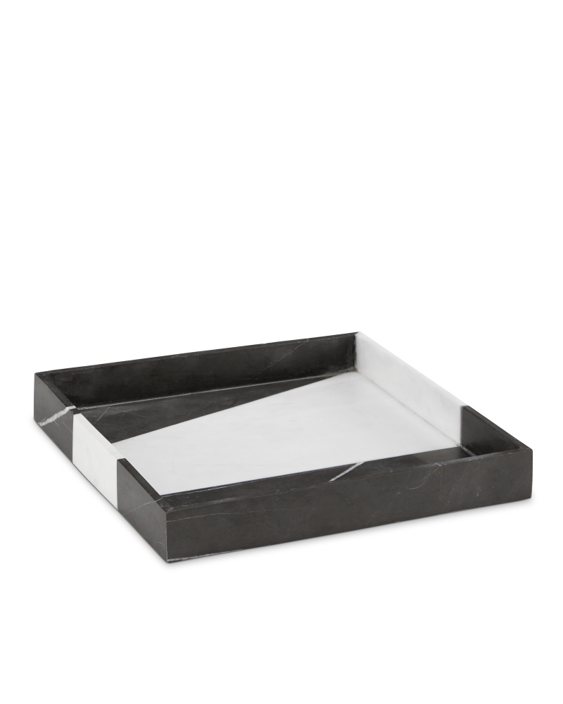 Sena Black & White Marble Tray