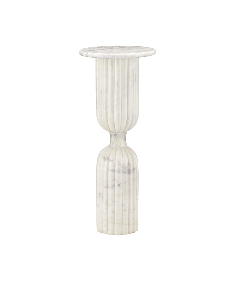 Passementerie White Marble Drinks Table