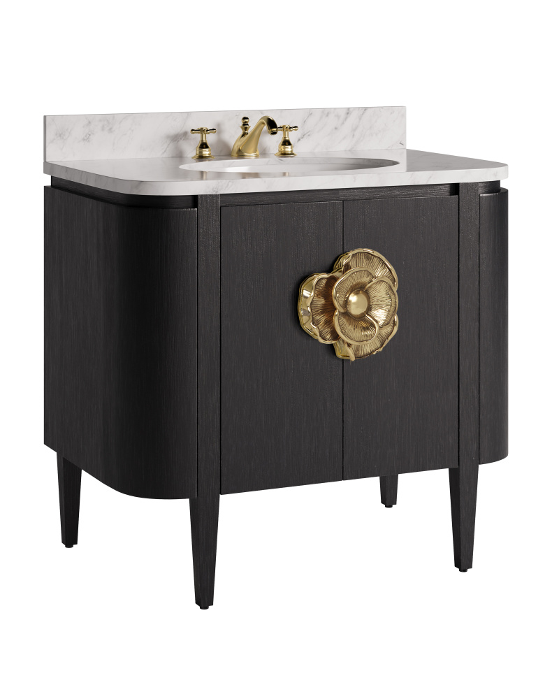 Briallen 36" Black Vanity with Oval Undermount Sink