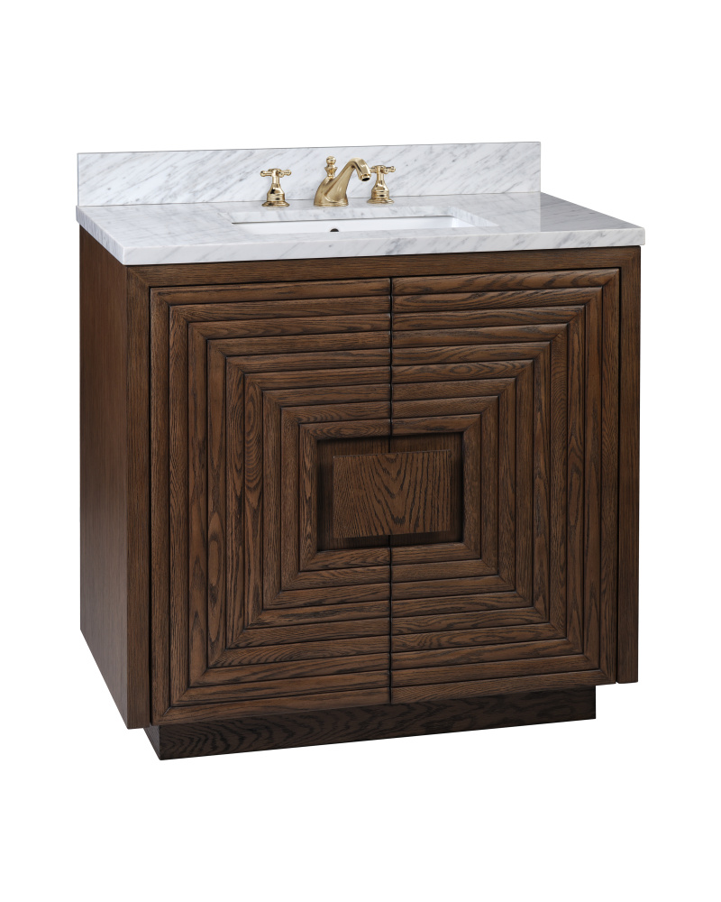 Morombe 36" Cocoa Marble Vanity with Rectangular Undermount Sink