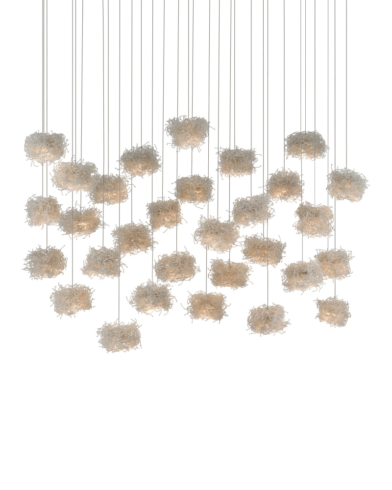 Birds Nest 30-Light Linear Multi-Drop Pendant
