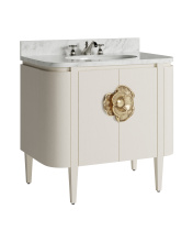 Currey 3800-0016 - Briallen 36" White Vanity with Oval Undermount Sink