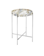 Currey 4000-0242 - Freya Floral Jade Marble Accent Table