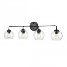 Affinity AV4-BK-RC - Artemis 4 light vanity, black, round clear